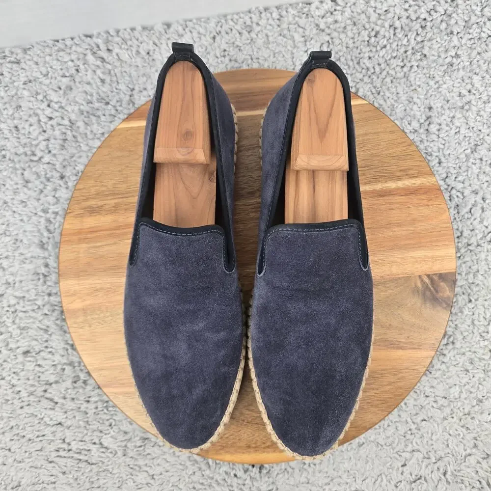 Peter Millar Mens 9M Crown Crafted Coastal Slip On Navy Suede Espadrille Loafer